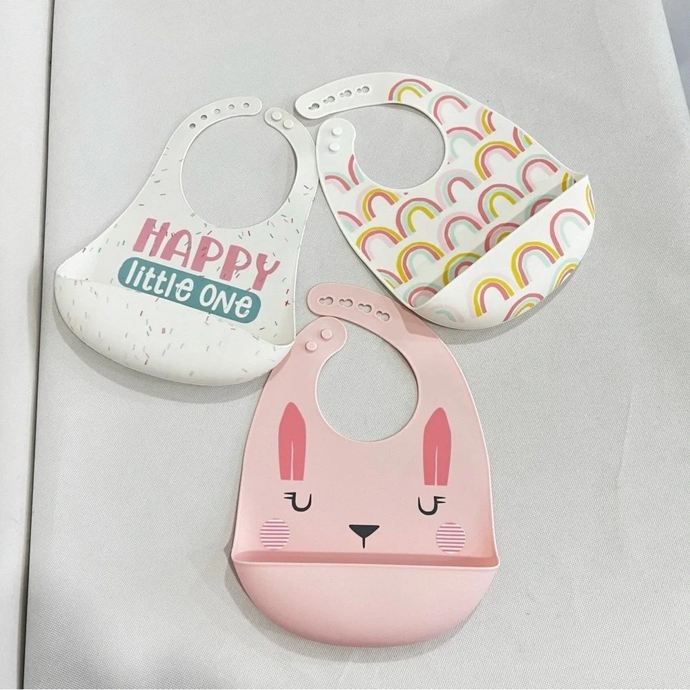Silicone Bibs 3pk Rainbows Happy Little One Cloud Island